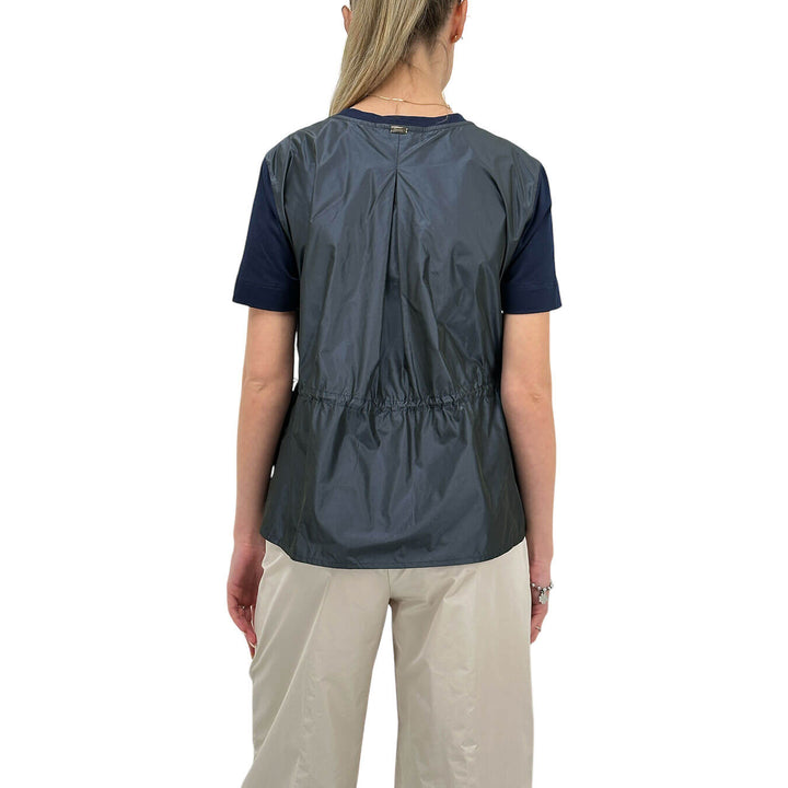 Herno Maglia Donna, Chic Cotton Jersey e New Techno Taffetà, Blu