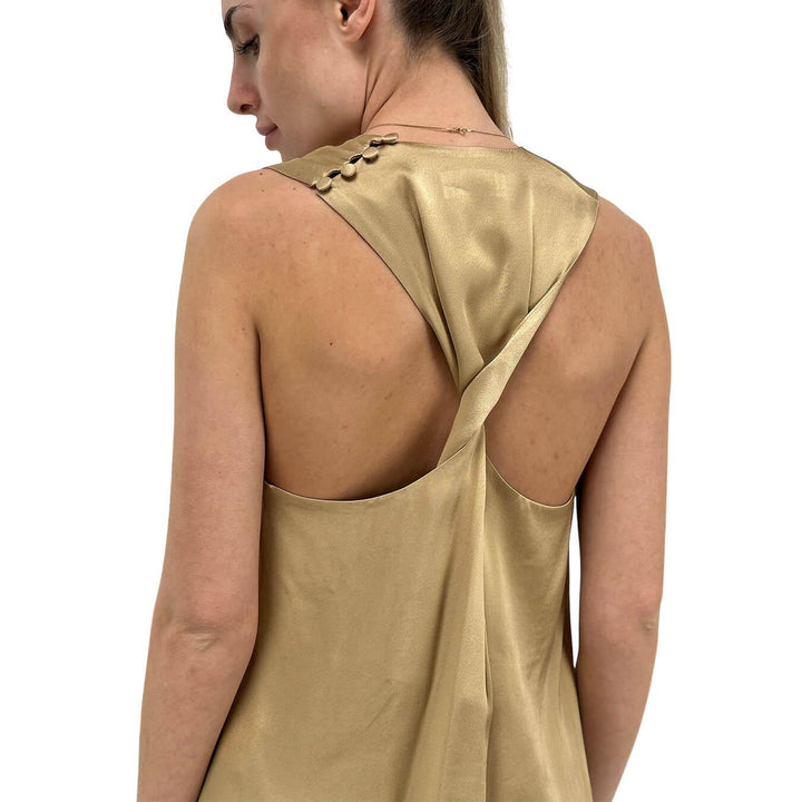Ottod'Ame Women's Sweater, Top, Knot on the Back, Viscose, Beige