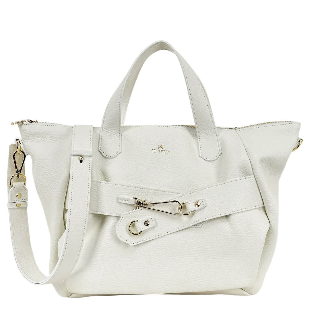 Cuoieria Fiorentina Carol Large Duffle Women's Bag, Leather, White