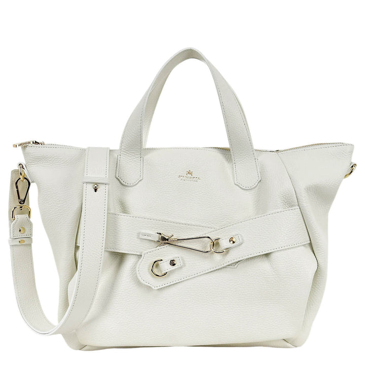 Cuoieria Fiorentina Carol Large Duffle Women's Bag, Leather, White