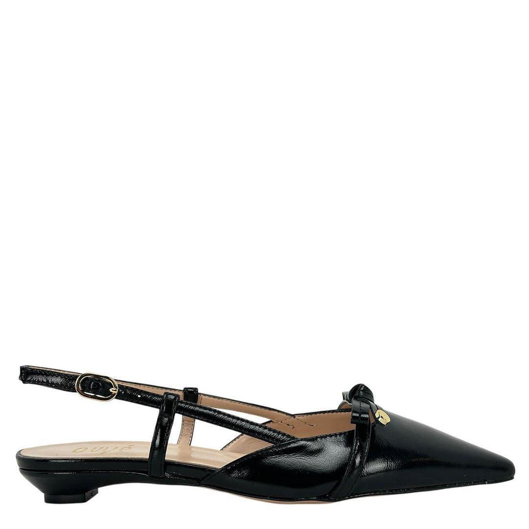 Ovyé Women's Shoes, Sandal, Small Bow, Naplak, Black