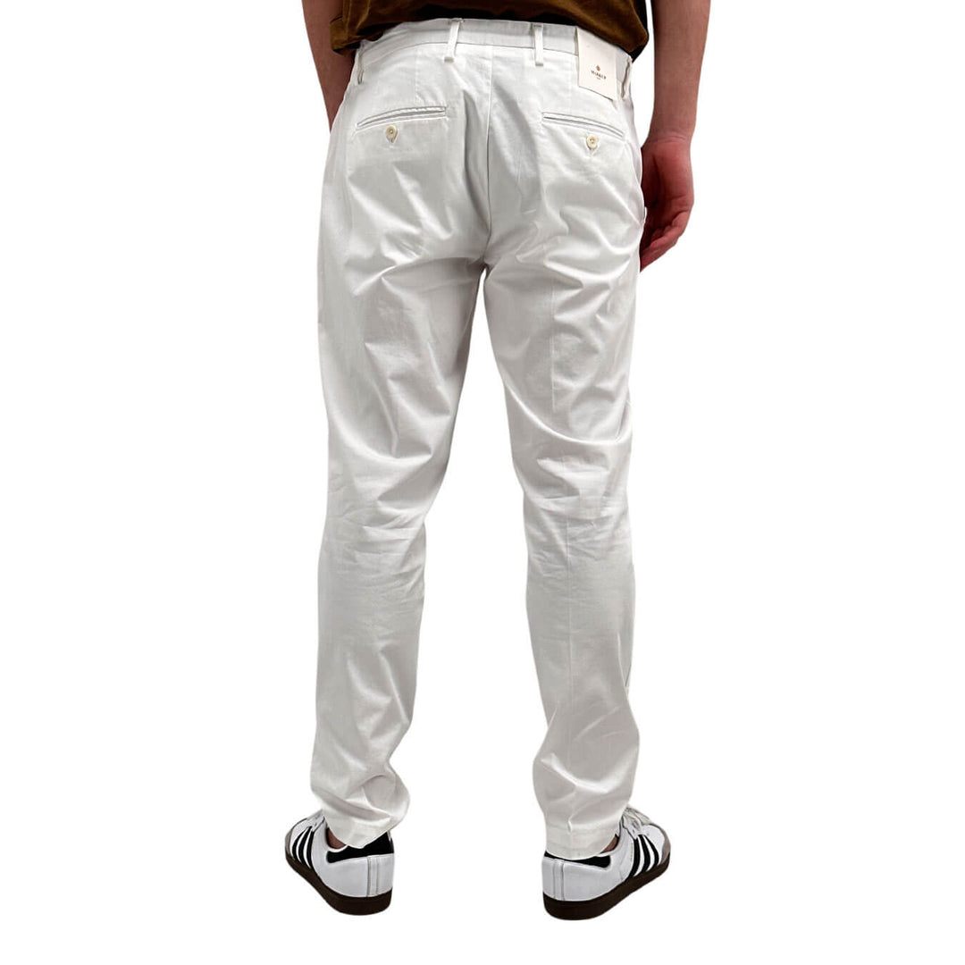 MarKup Pantaloni Uomo Regular Fit, Chino, Puro Cotone, Bianco