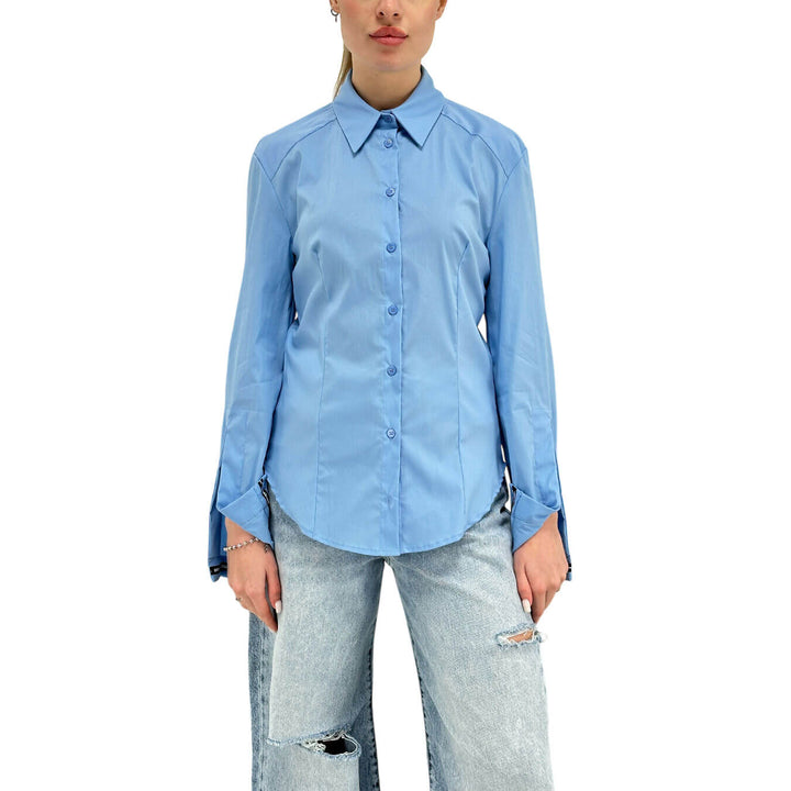 Imperial Camicia Donna, Modello Classico, Polsini Logati, Celeste