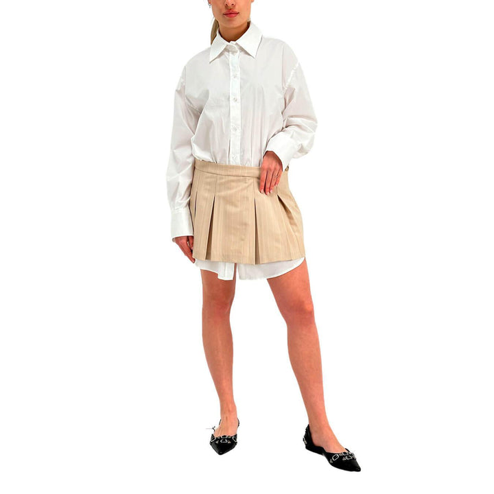 Kontatto Abito Camicia Donna, Lunga, Tessuto Misto, Bianco - BassiniBoutique.it