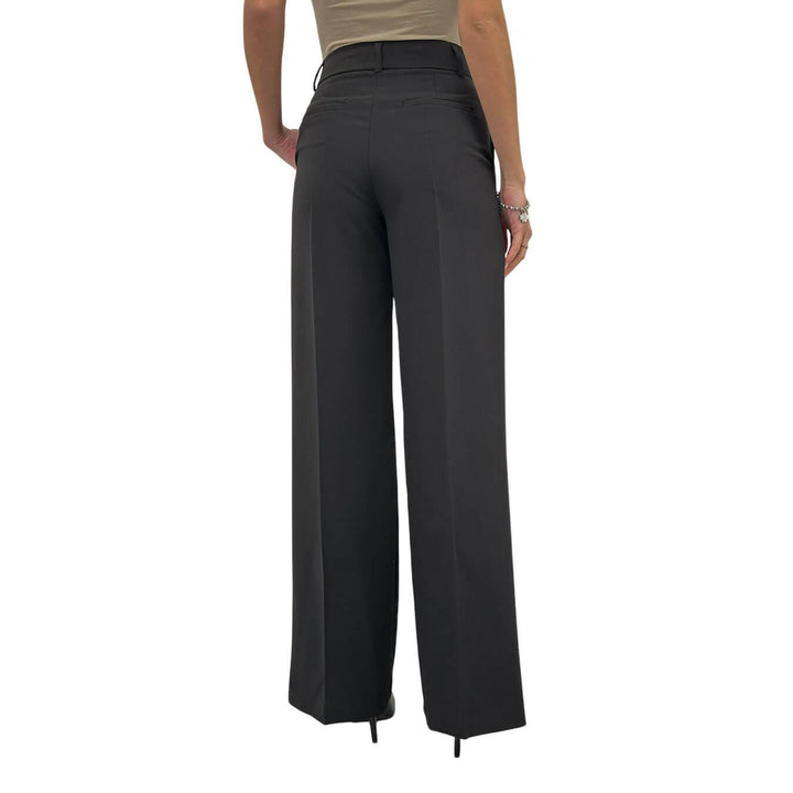Kontatto Women's Pants, Palazzo Style, Flared, Black
