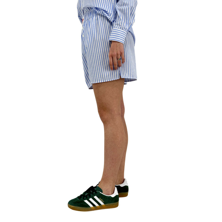 Mc2 Saint Barth Women's Shorts, Boxy Striped Print, Light Blue