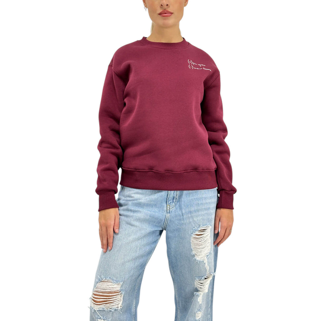 Supercultures, Sweatshirt, Woman, Cotton, Bordeaux