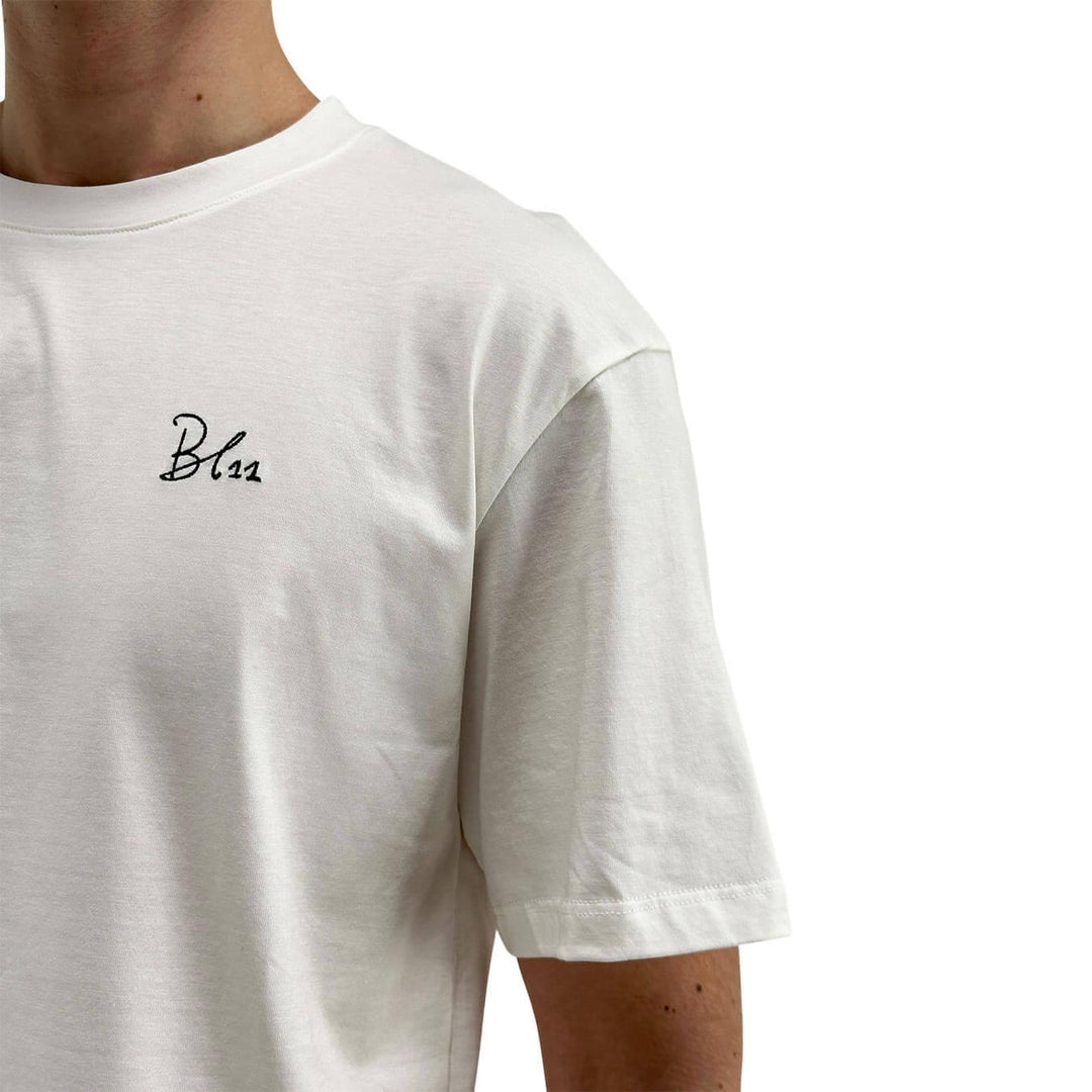BL.11 Block Eleven Men's Basic T-Shirt, Crewneck, Cotton, White