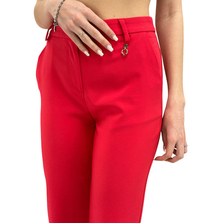 Relish Cloes Pantaloni Donna, Modello Basic, Tessuto Misto, Rosso