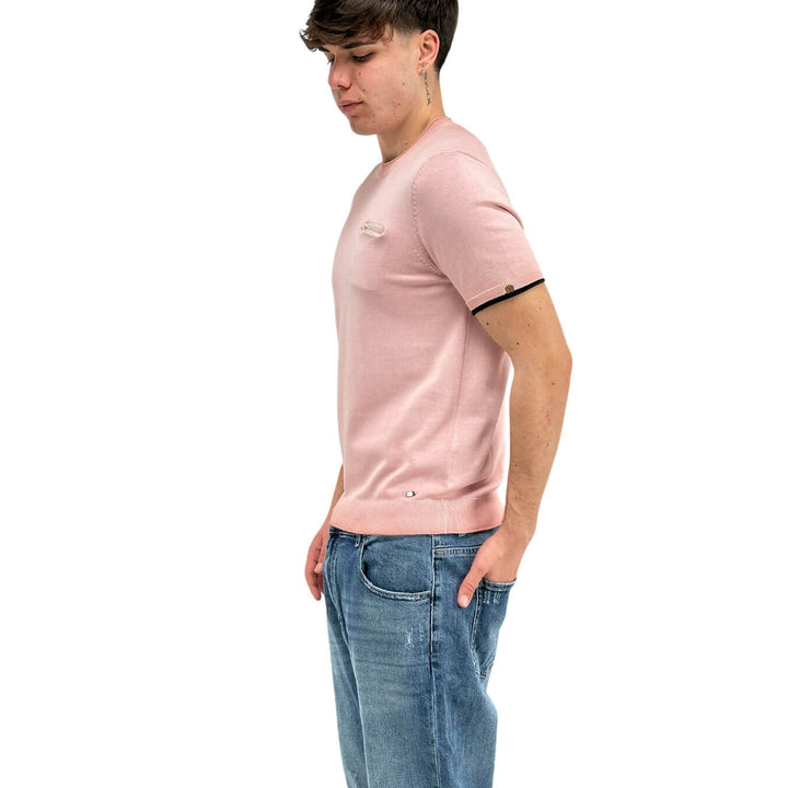 MarKup Maglia Donna, Girocollo, Tasca Frontale, Cotone, Rosa