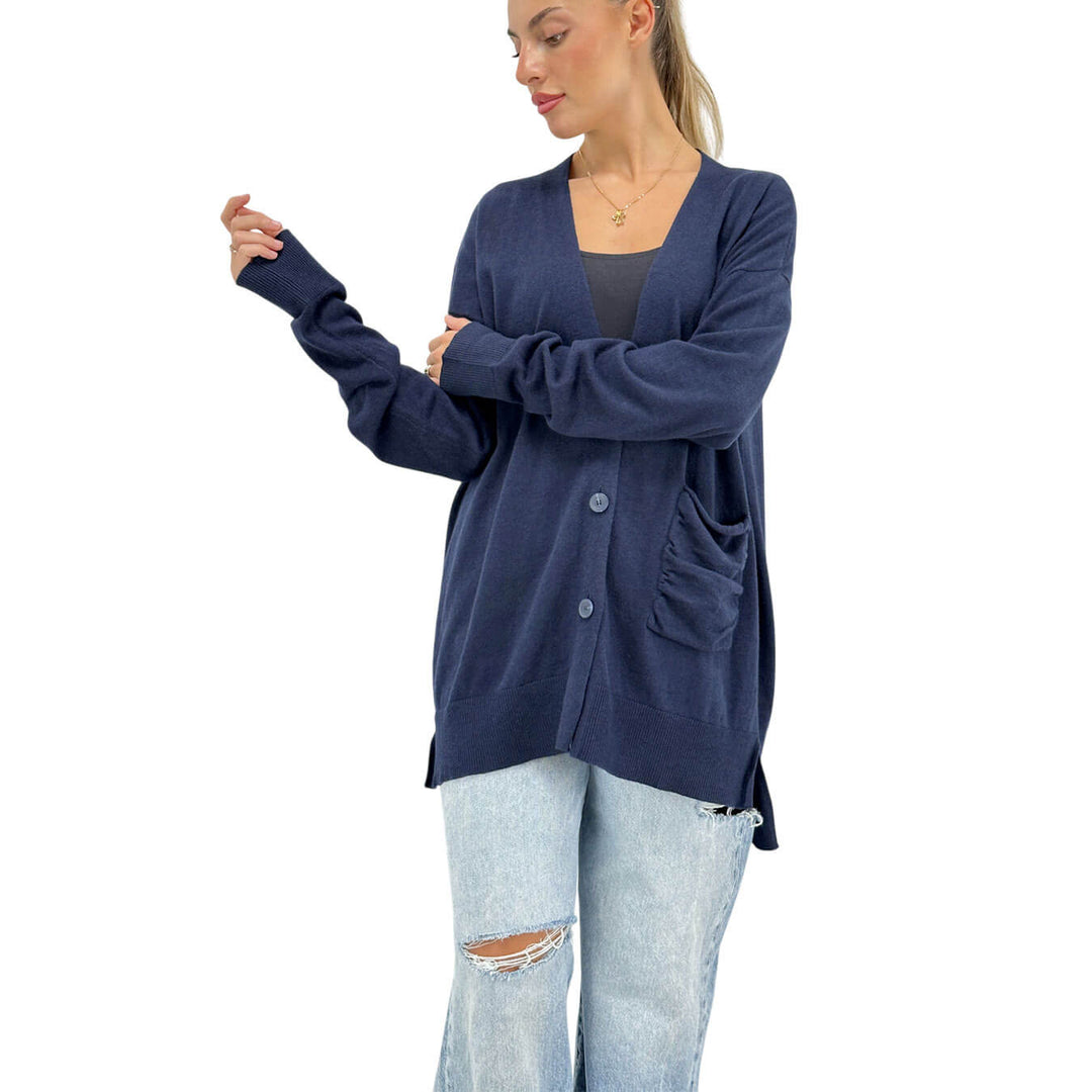 Relish, Cardigan, Donna, Salamina, Cotone, Blu