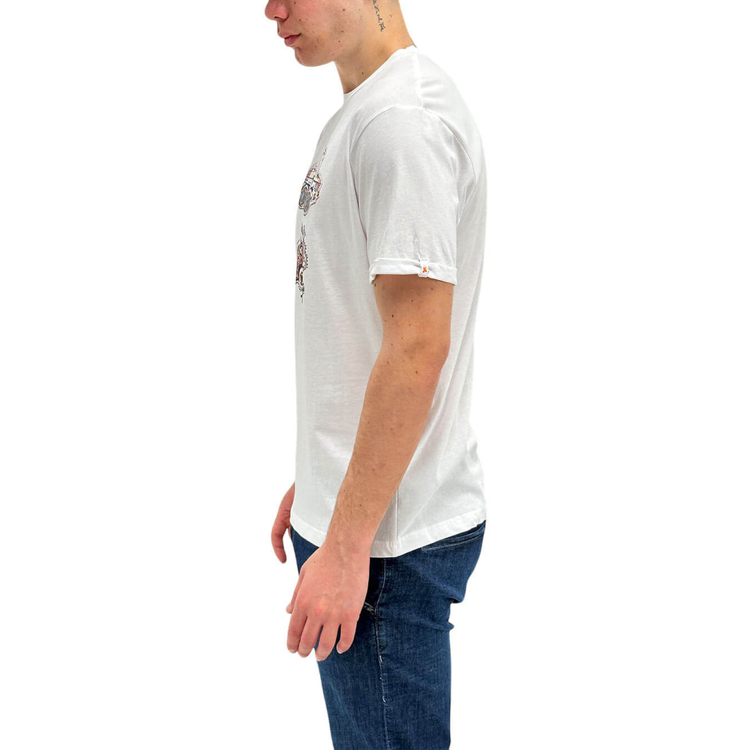 MarKup Men's Jersey, T-Shirt with Decoration, Cotton, White