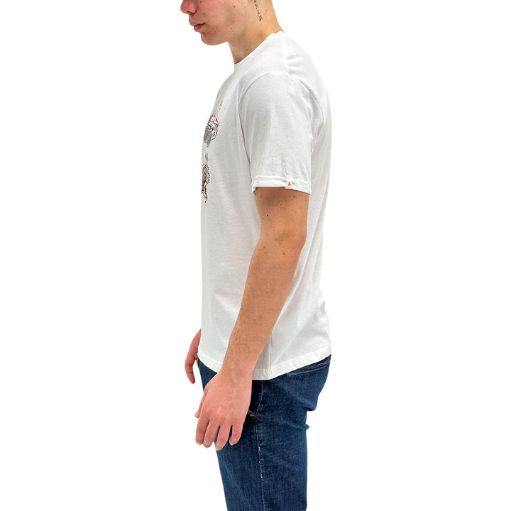 MarKup Men's Jersey, T-Shirt with Decoration, Cotton, White