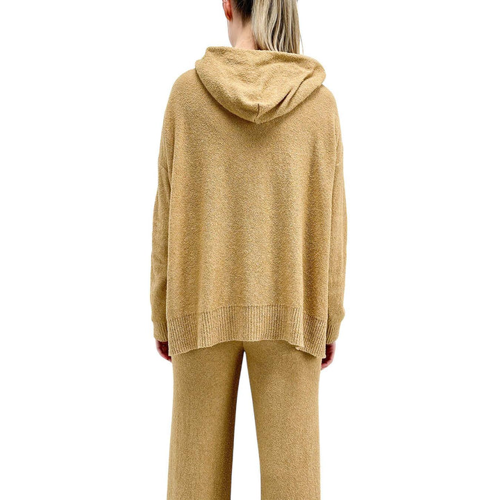 Kontatto Women's Sweater, Hood, Cotton Blend, Beige