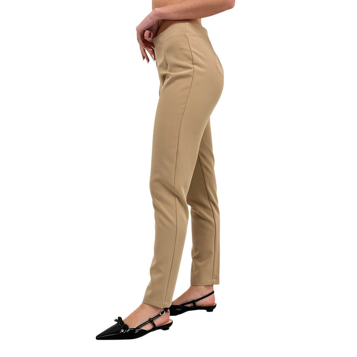 Koralline Pantaloni Donna, Modello Basic, Tessuto Misto, Beige