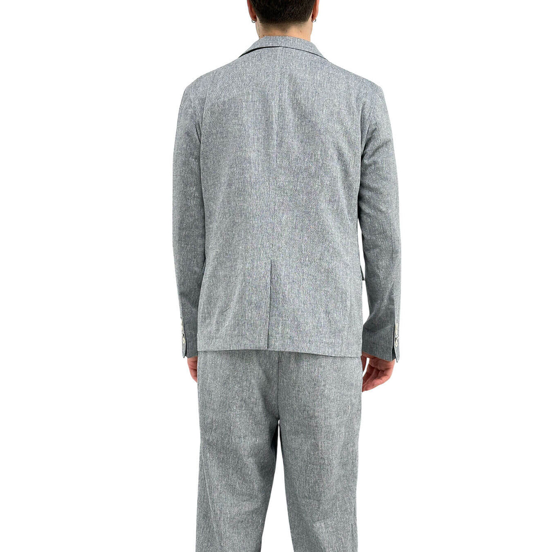 BL.11 Block Eleven Men's Suit, Single Breasted, Linen Blend, Grey
