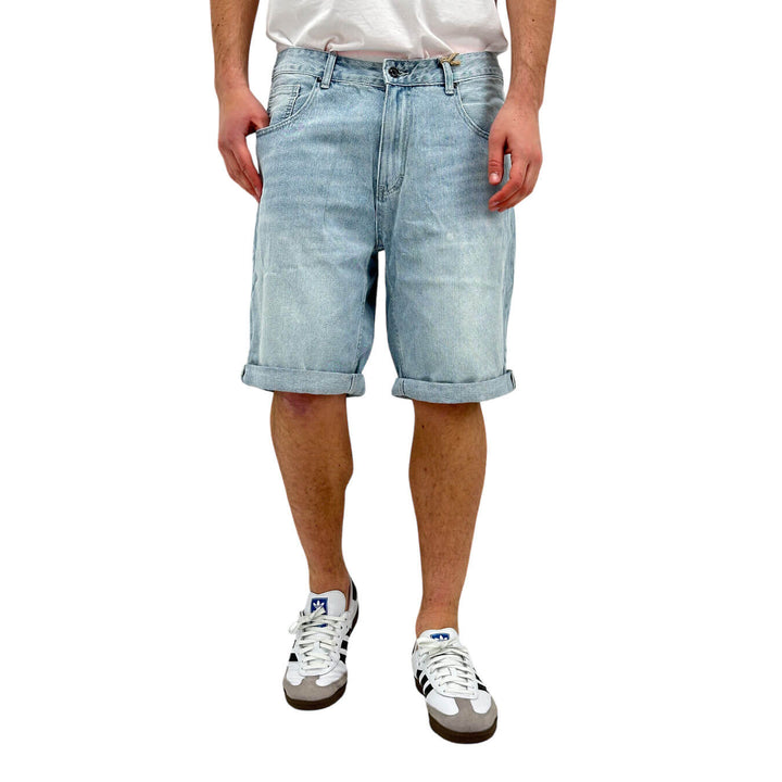 Rytual Men's Shorts, Bermuda, Denim, Cotton, Light Blue