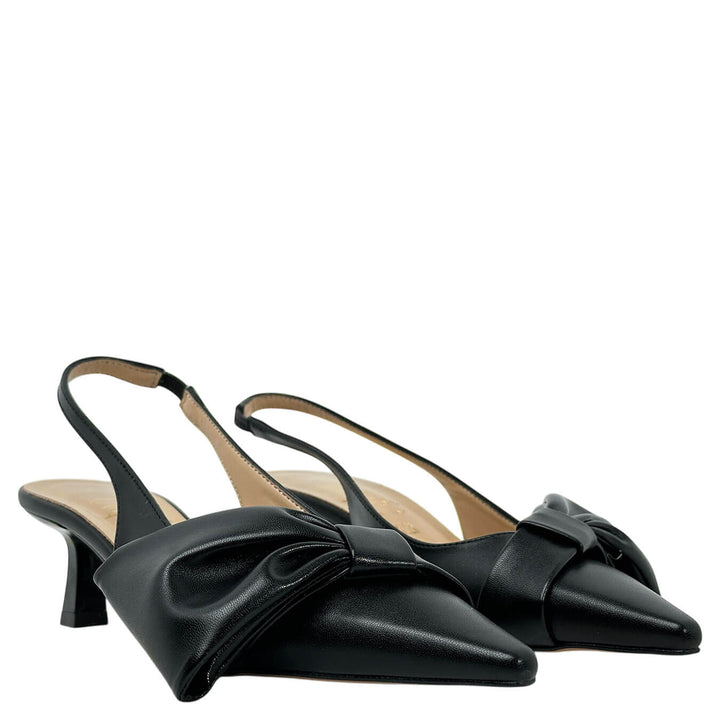 Ovyé Women's Shoes, Chanel, Bow Bouquet, Eco-leather, Black