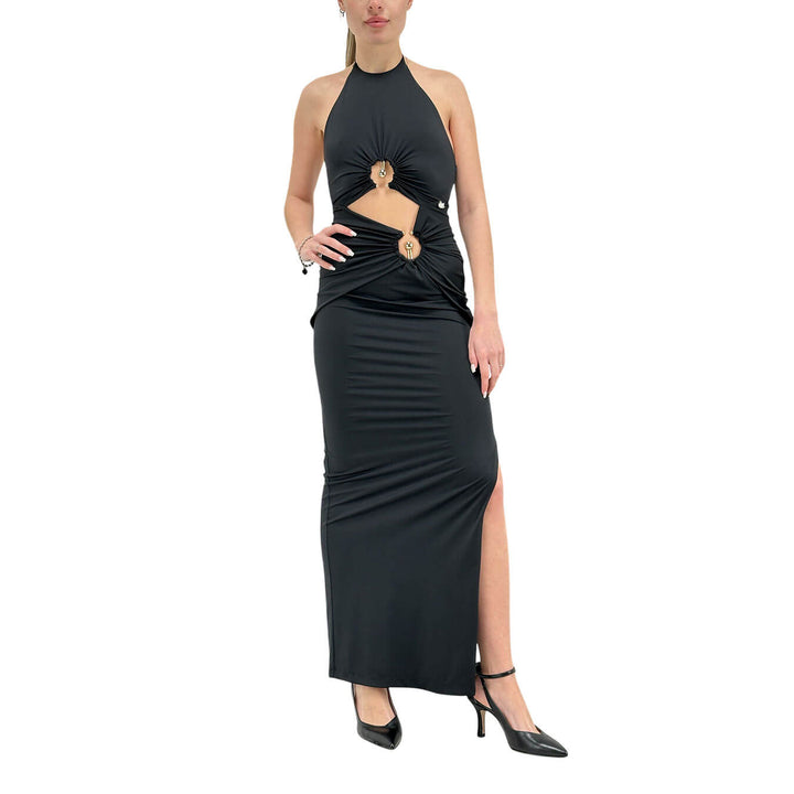 Relish Salamanca Women's Dress, Long, Cut-Out Rings, Black