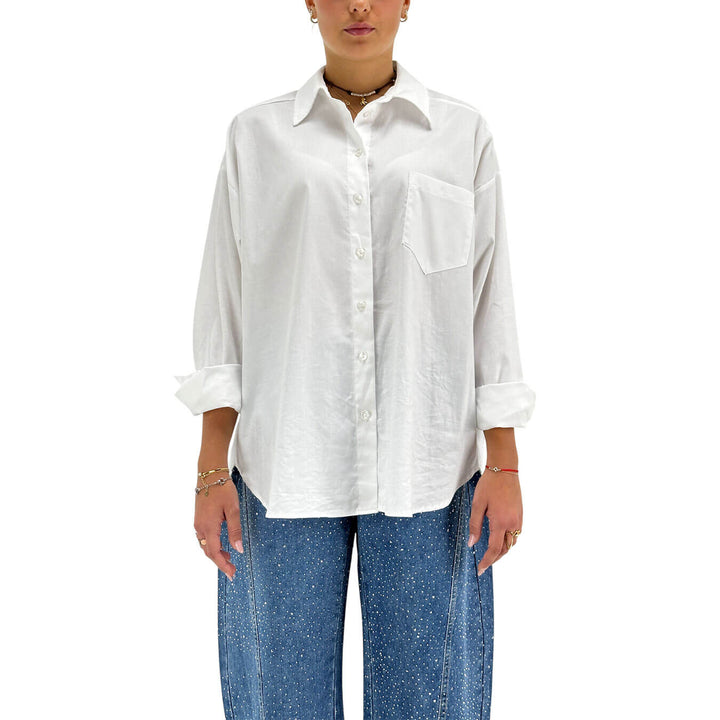 Tensione In, Camicia, Donna, Cotone, Bianco