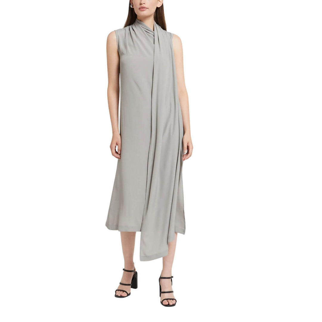 Ottod'Ame Women's Dress, Long, Draped, Silk Blend, Grey