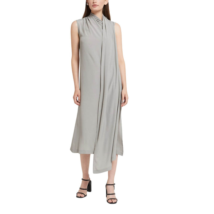 Ottod'Ame Women's Dress, Long, Draped, Silk Blend, Grey