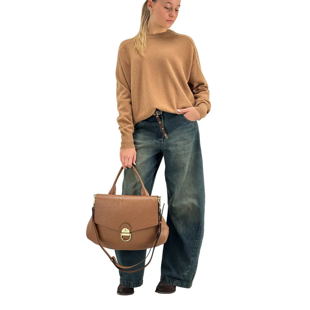 Tensione In, Maglia, Donna, Lana, Marrone