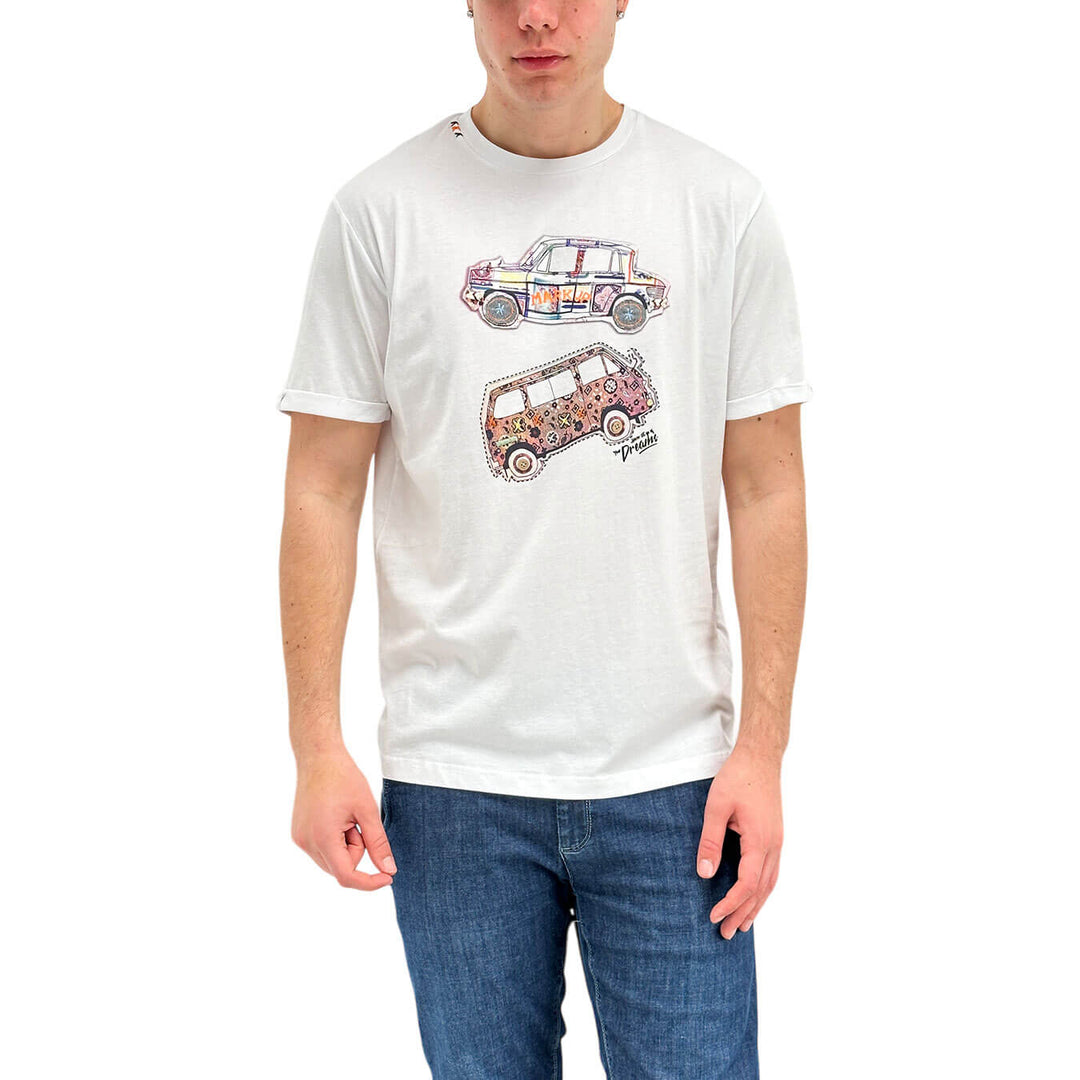 MarKup Men's Jersey, T-Shirt with Decoration, Cotton, White