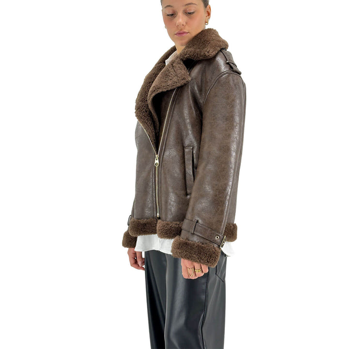 Tensione In, Giubbotto, Donna, Ecopelle, Marrone