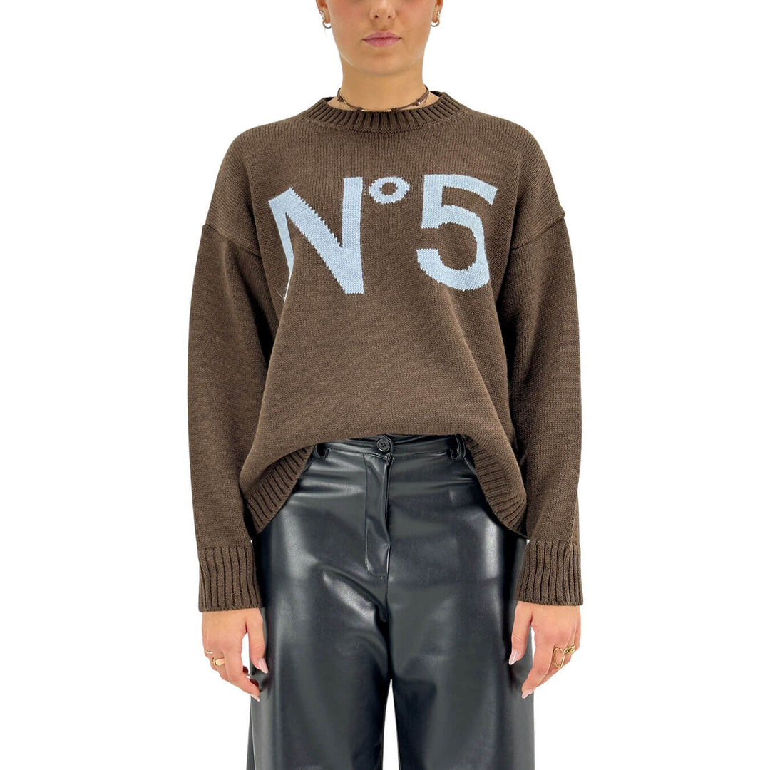 Tensione In, Maglia, Donna, Tessuto Misto, Marrone