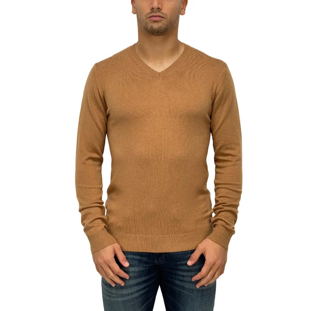Markup Maglia ml, 390114, Scollo v Basic Soft Caschmere, Cammello, Bassiniboutique.it, 