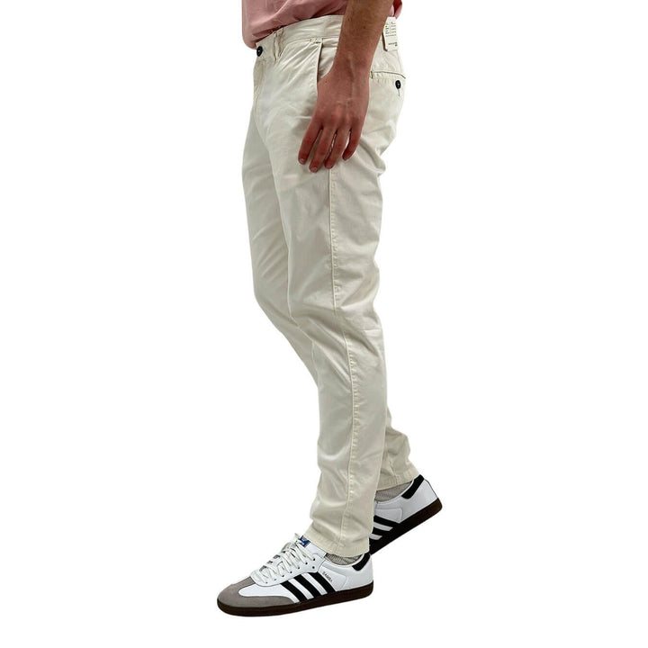 BL.11 Block Eleven Pantaloni Chino, Uomo, Slim Fit, Cotone, Bianco