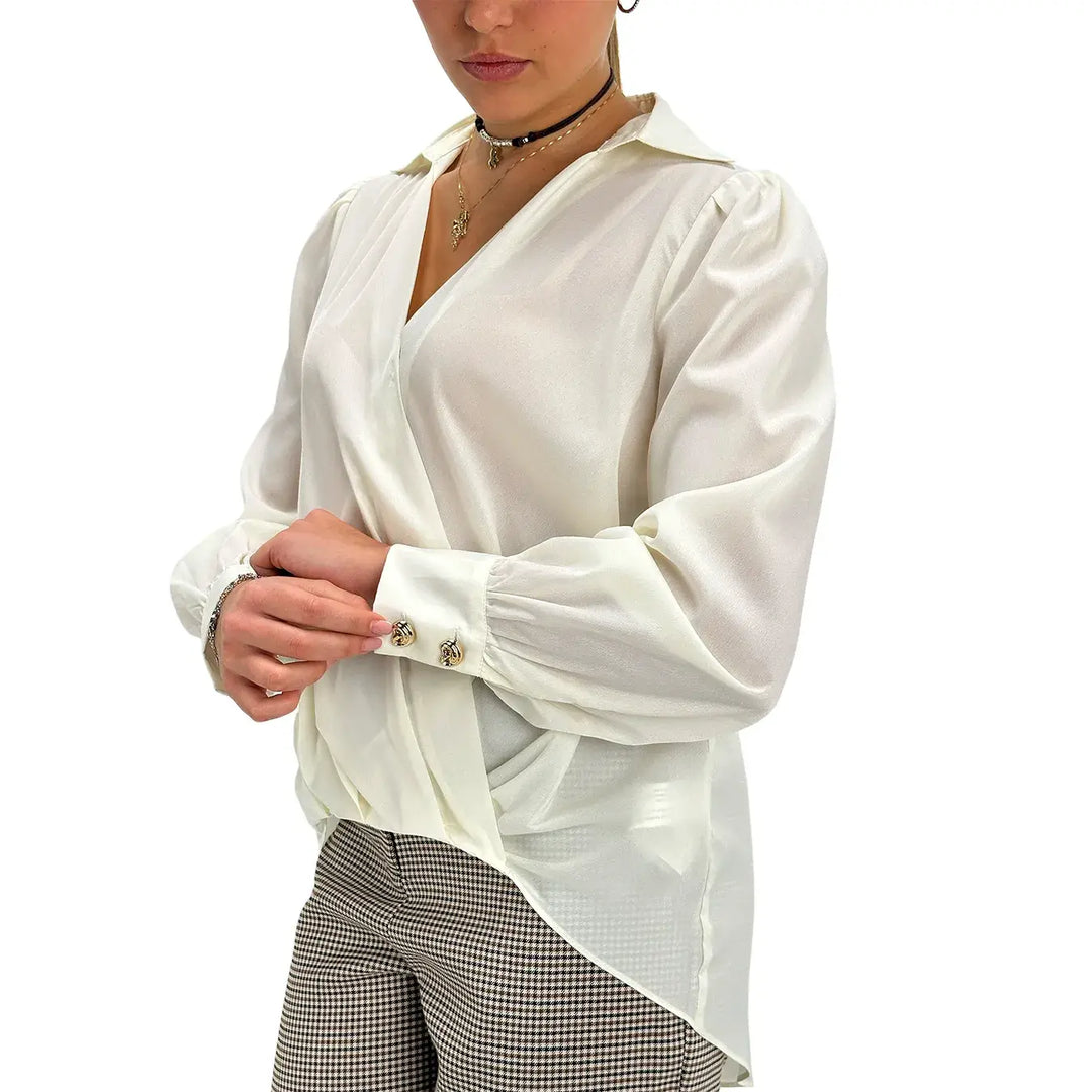 Koralline, Blusa, Donna, Poliestere, Panna