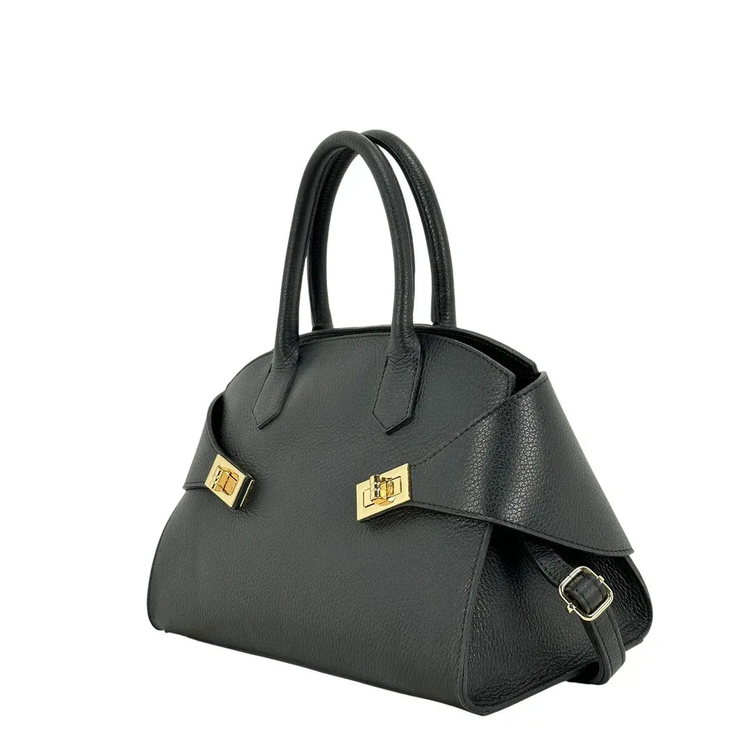 Bassini, Borsa, Donna, Ludovica, Pelle, Nero