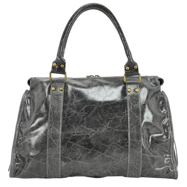 Bassini, City Bag, Grande, Vera Pelle, Grigio
