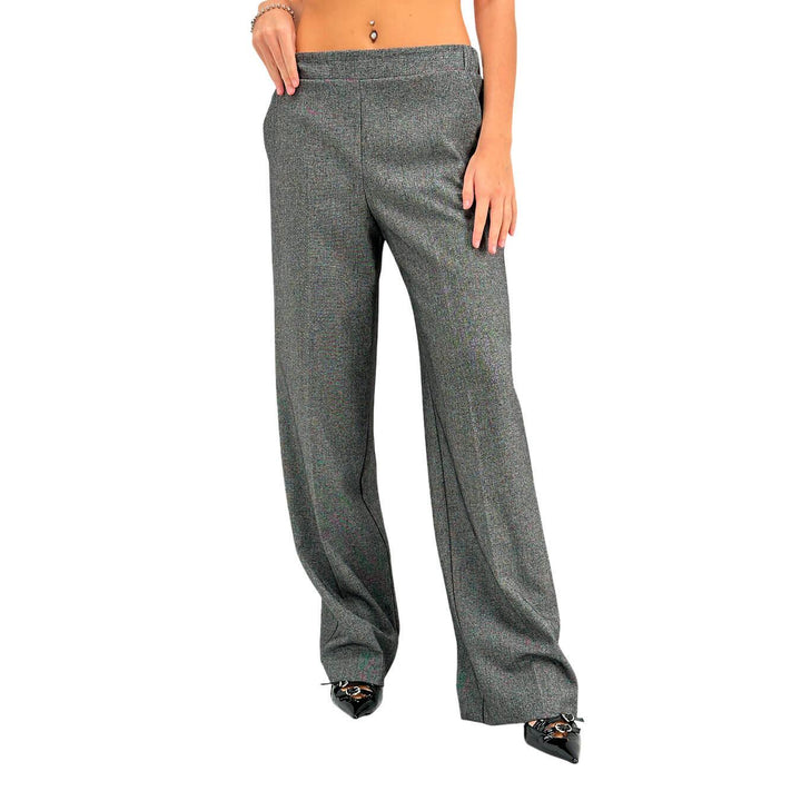 Imperial Women's Trousers, Flared, Mixed Fabric, Grey