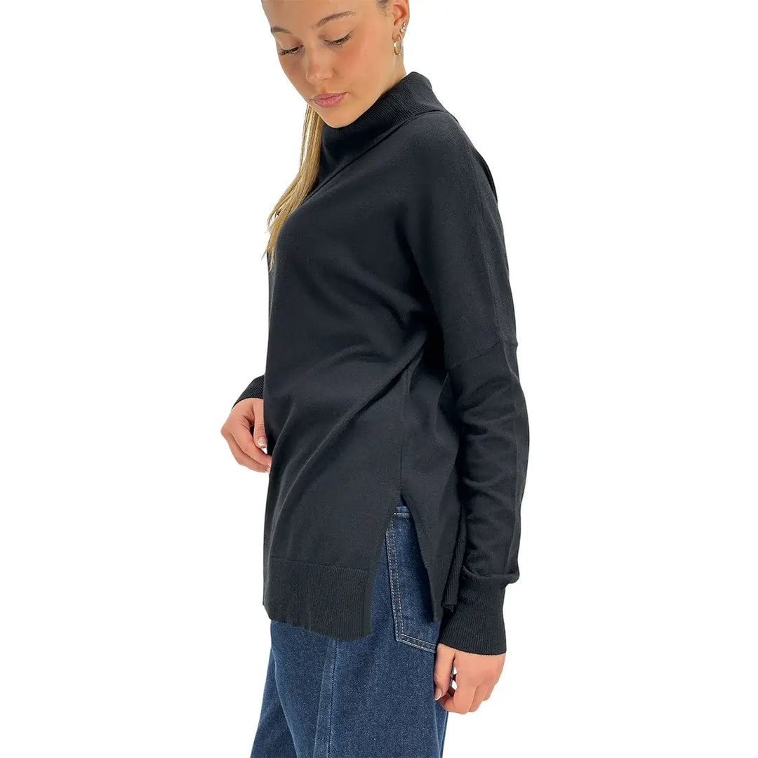 Koralline, Maglia, Donna, Tessuto Misto, Nero