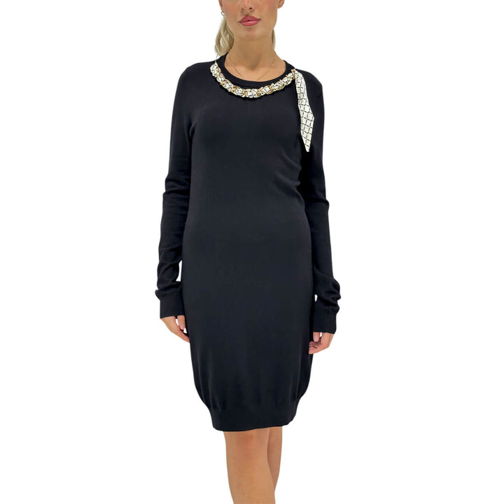 Relish, Abito, Donna, Bernice, Maglia, Collana, Viscosa, Nero