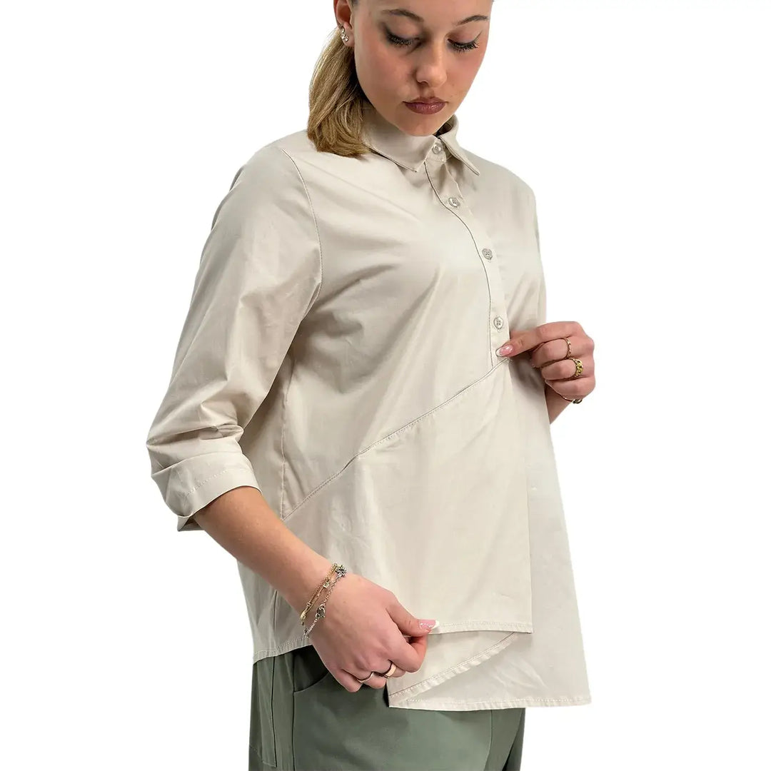Bassini, Blusa, Donna, Cotone, Beige