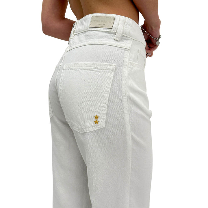 Icon Denim Jill Pantaloni Donna, Jeans Classico, Cotone, Bianco