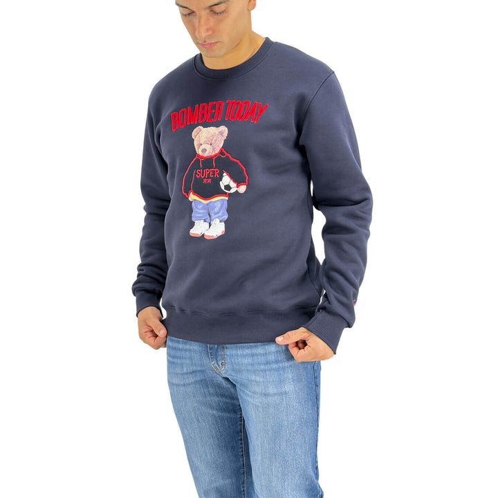 Superculture, Felpa, Uomo, Orsacchiotto, Cotone, Blu