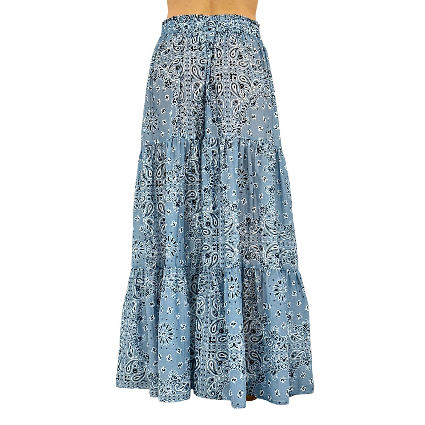 ワンピース MC2 SAINT BARTH Women Mid Skirts 03090H 10 BLUE Mc2 Saint Barth Women's Long Skirt, Bandana Round, Blue