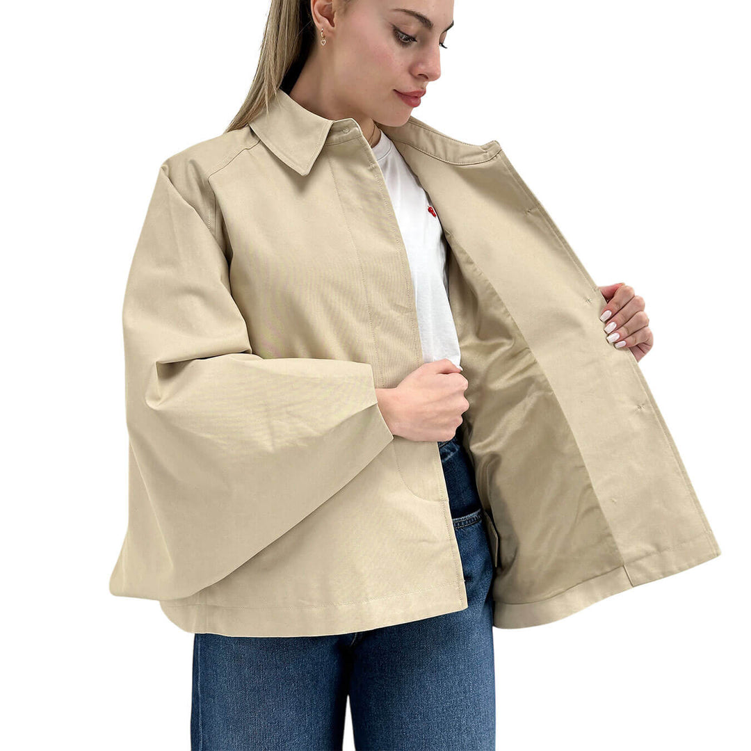 Oof Wear Giacca Donna, Trench Modulare a Cappa, Beige