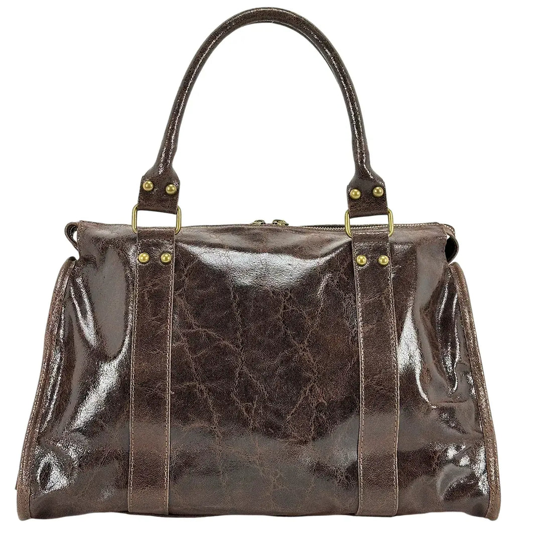 Bassini, City Bag, Grande, Vera Pelle, Marrone