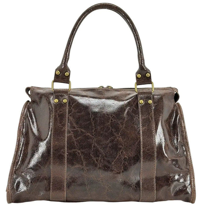 Bassini, City Bag, Grande, Vera Pelle, Marrone