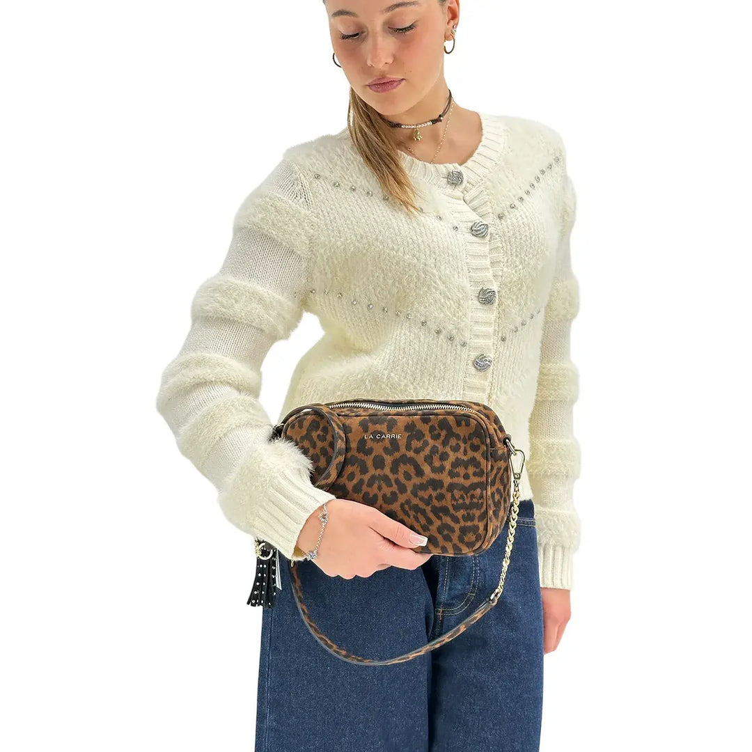 Koralline, Cardigan, Donna, Tessuto Misto, Panna