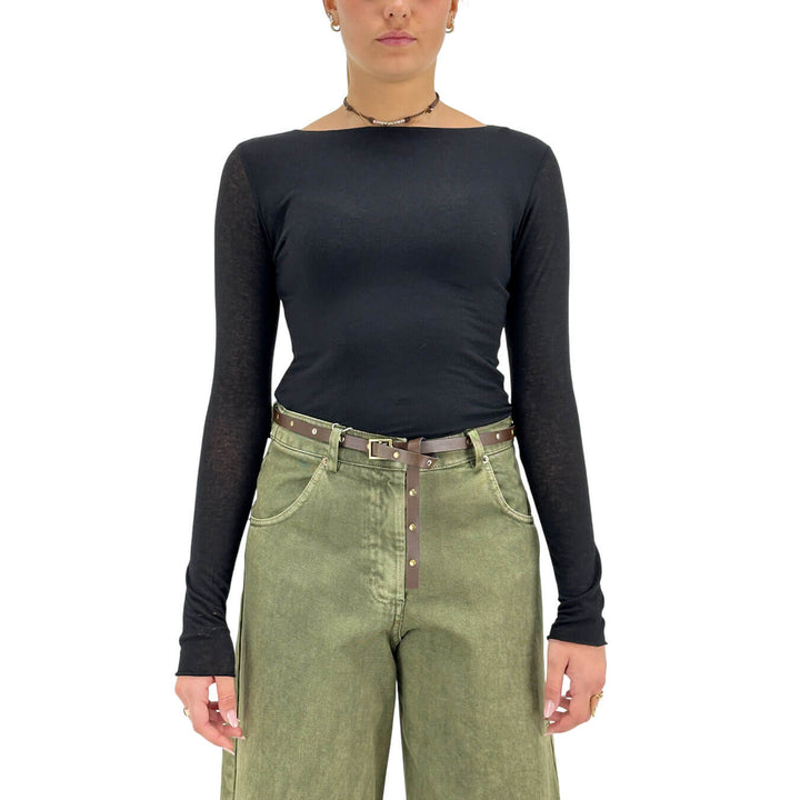 Motel, T-Shirt, Donna, Tessuto Misto, Nero