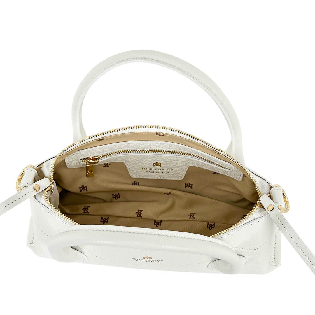 Cuoieria Fiorentina Holly Small Borsa Donna, Pelle, Bianco