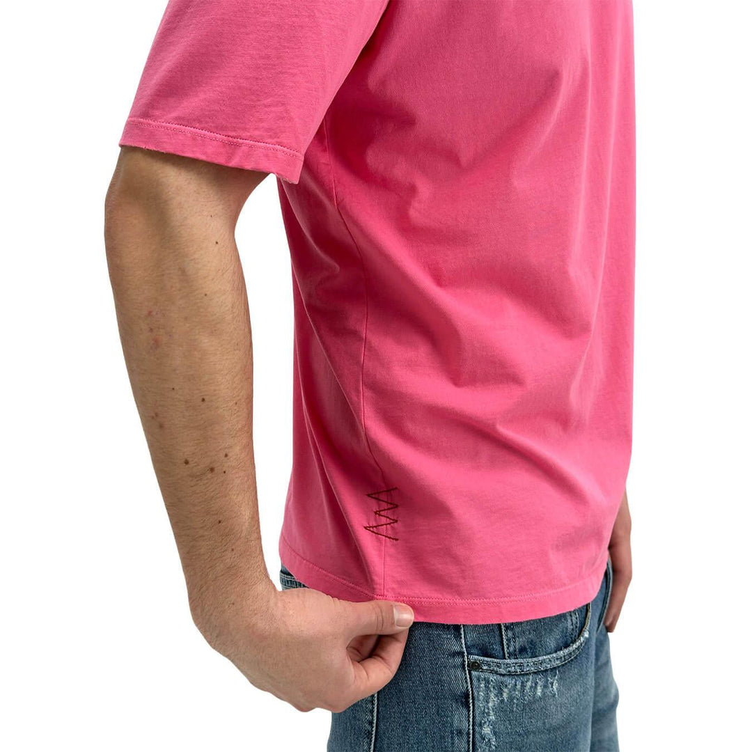 Amaránto T-Shirt Basic Uomo, Girocollo, Cotone, Rosa