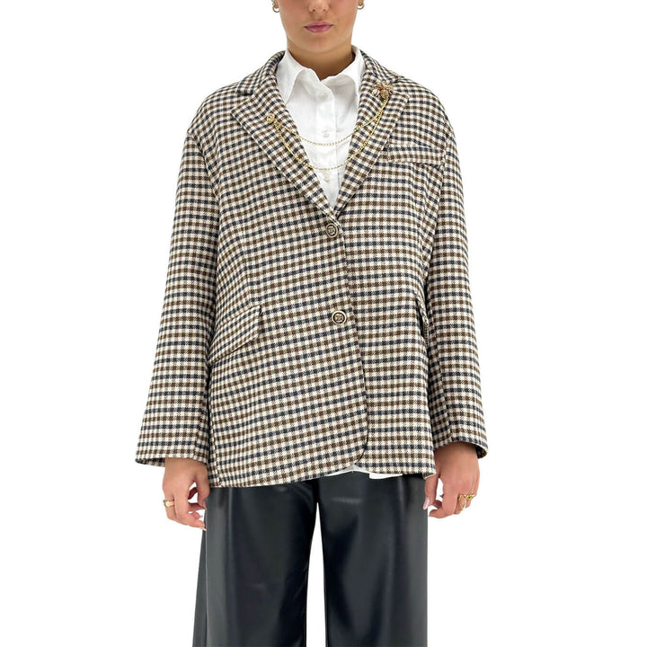 Tensione In, Giacca, Pied de Poule, Beige